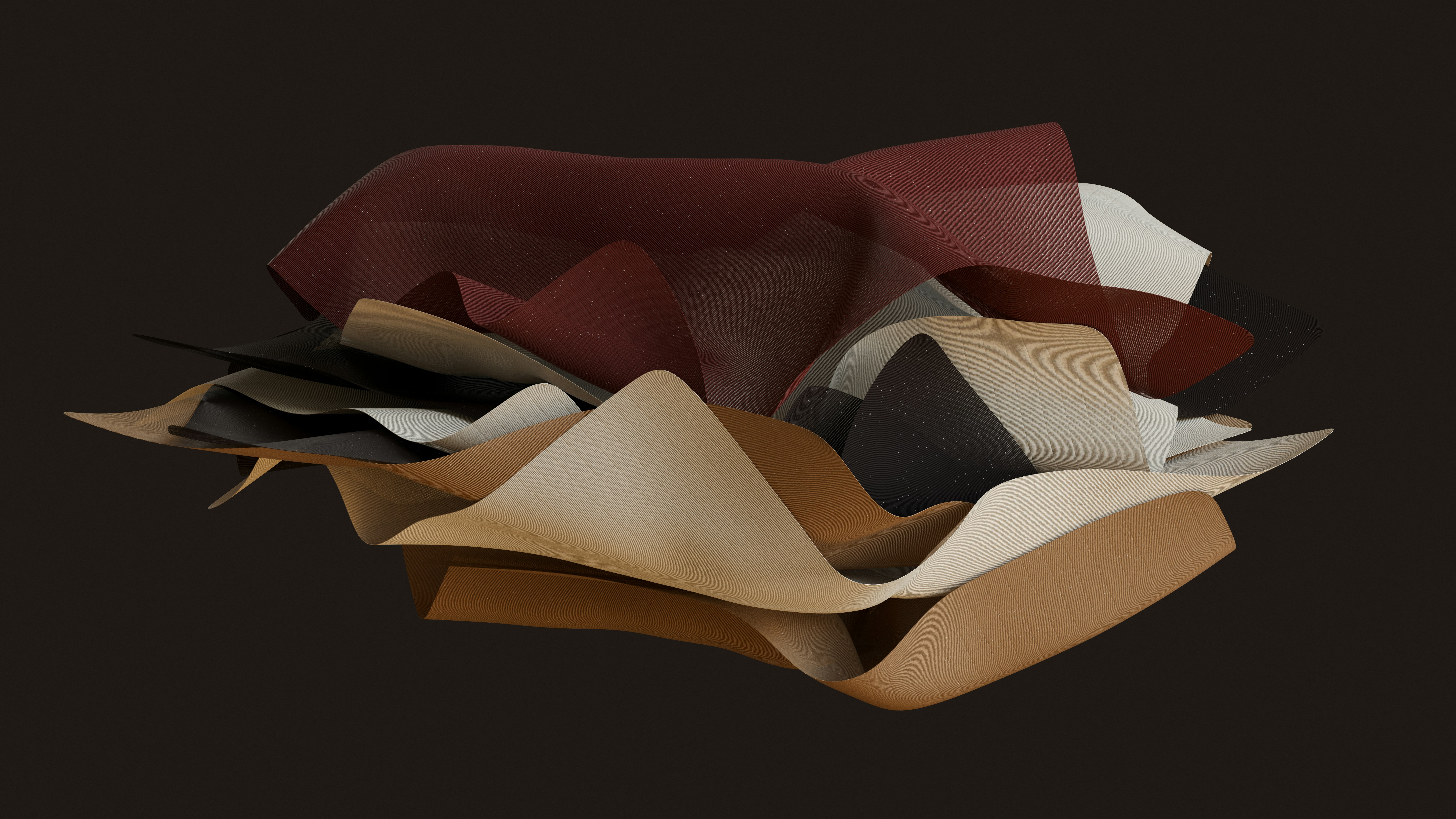 Pile of colorful leather scraps on a dark background