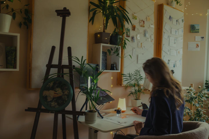 Ari Vale at a creative studio workspace