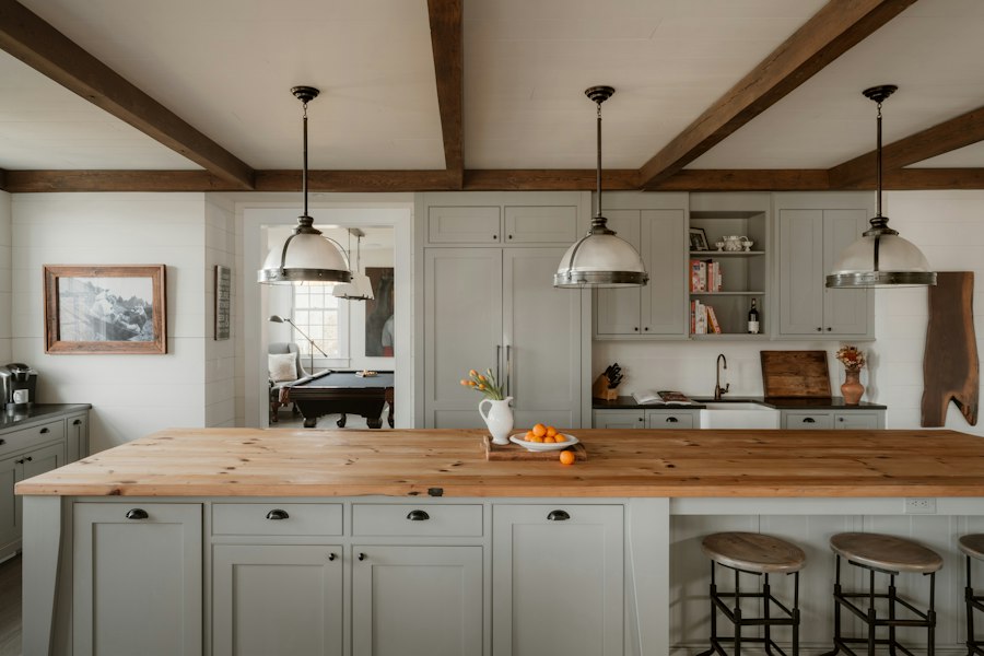 Remodeled kitchen with custom island