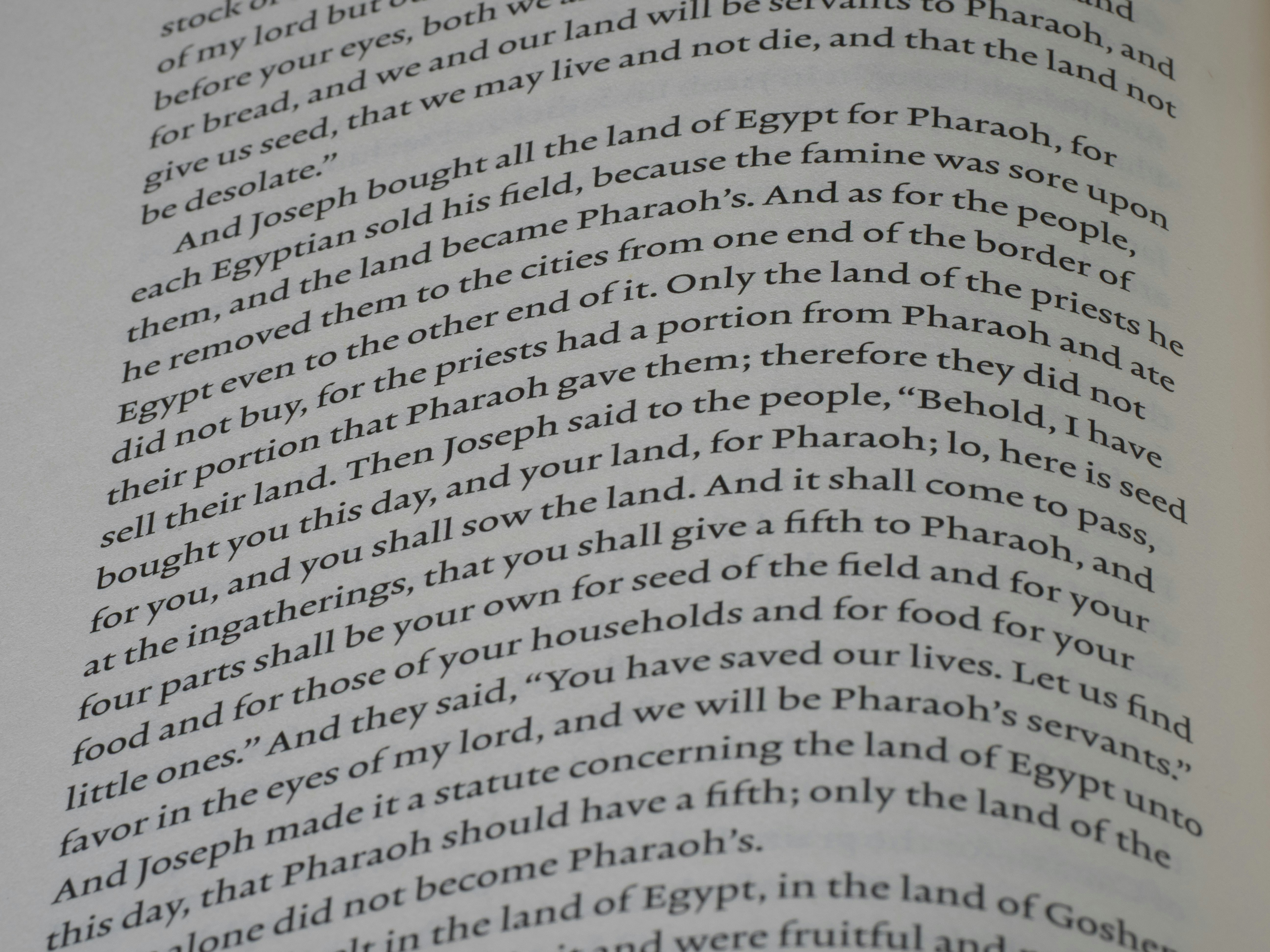 Text from an old book with scripture.