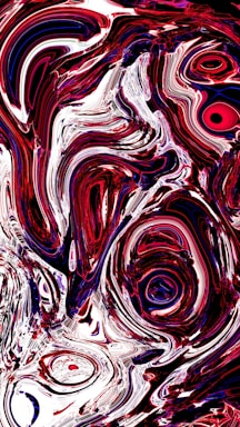 Abstract swirling pattern of red, white, and blue.