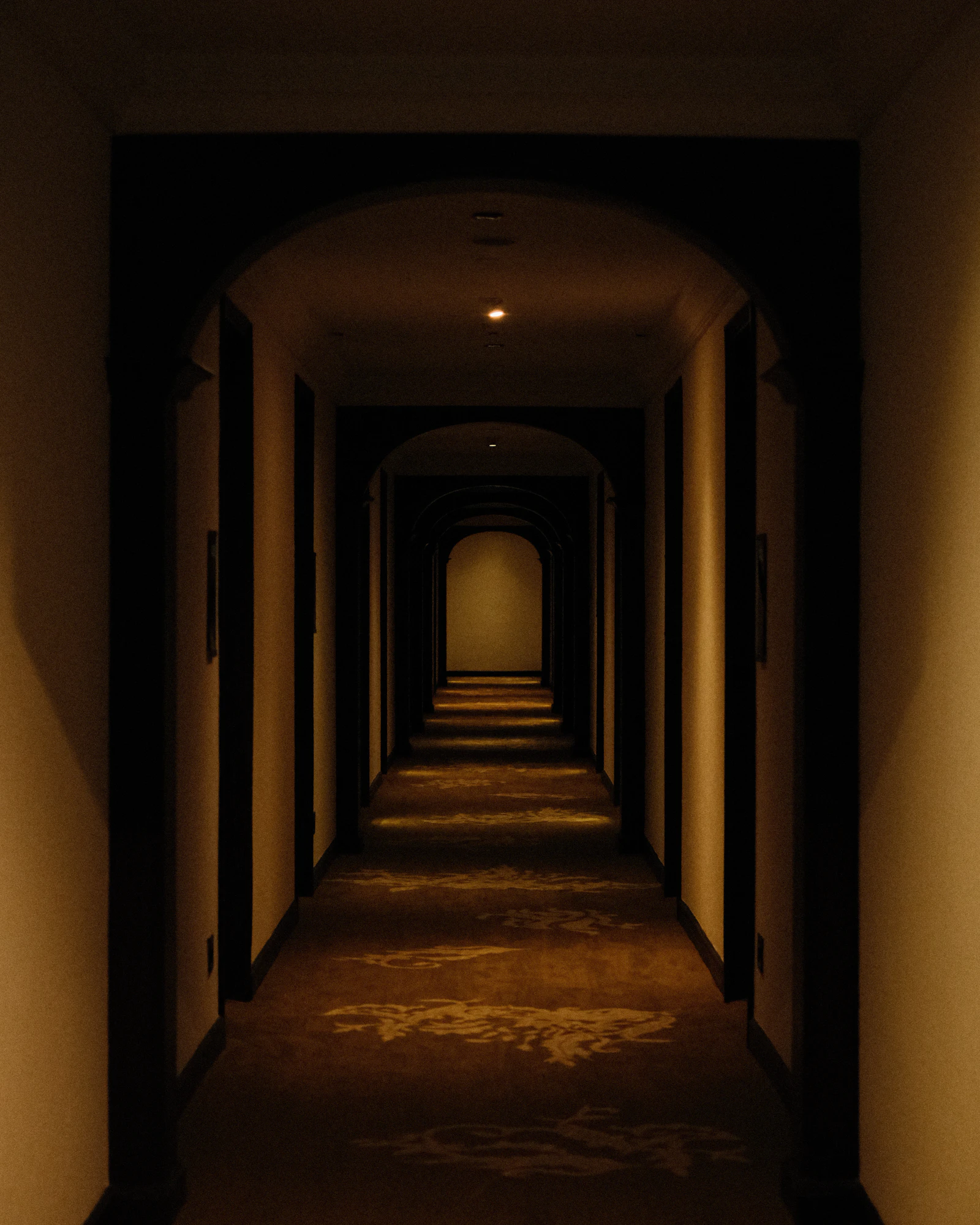 A quiet, warmly lit interior in a private residence