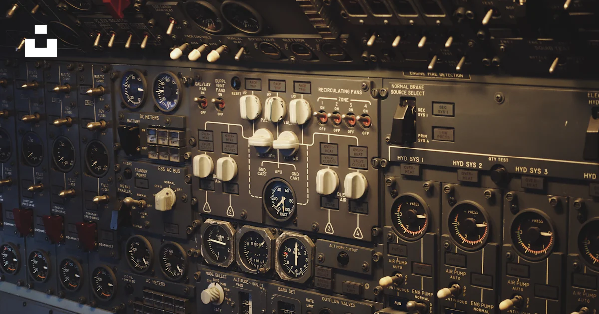 Close-up of an airplane cockpit control panel photo – Free Technology ...