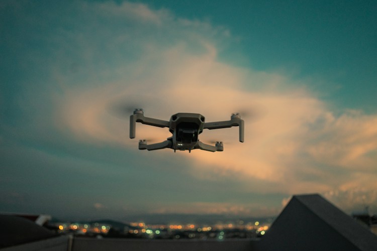 Operator flying a drone