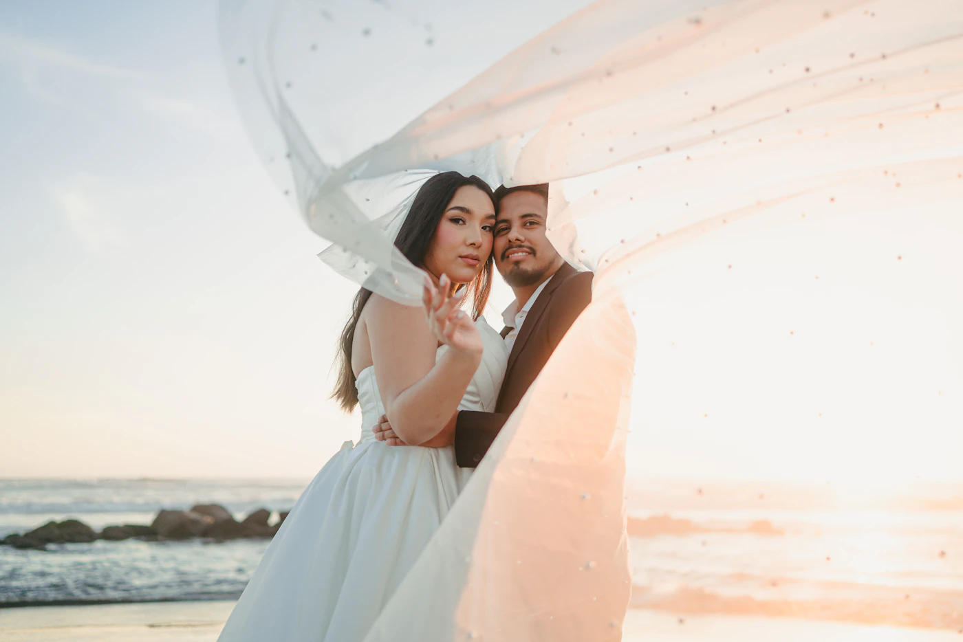 Romantic wedding portrait