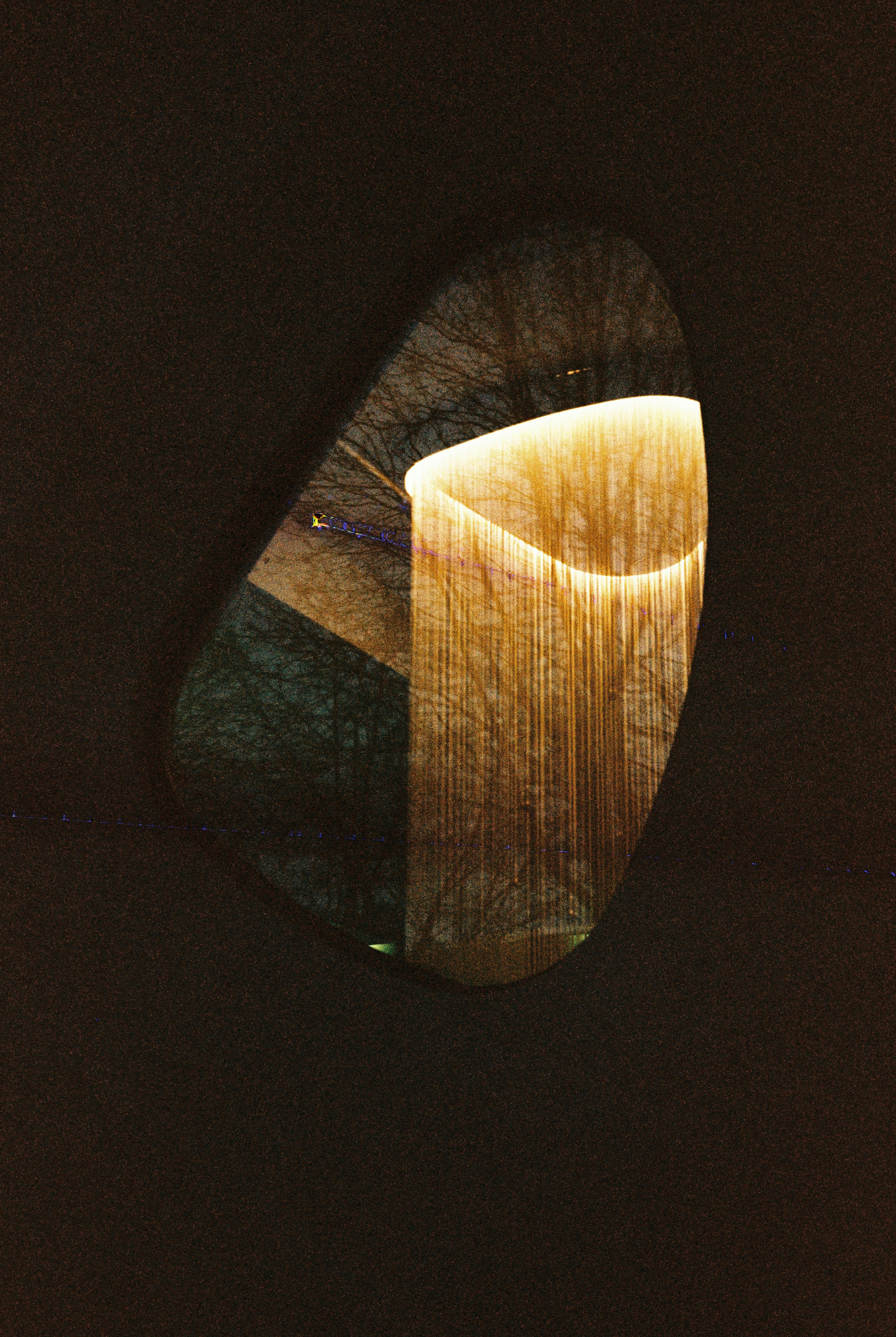 Abstract art with glowing light and textured elements