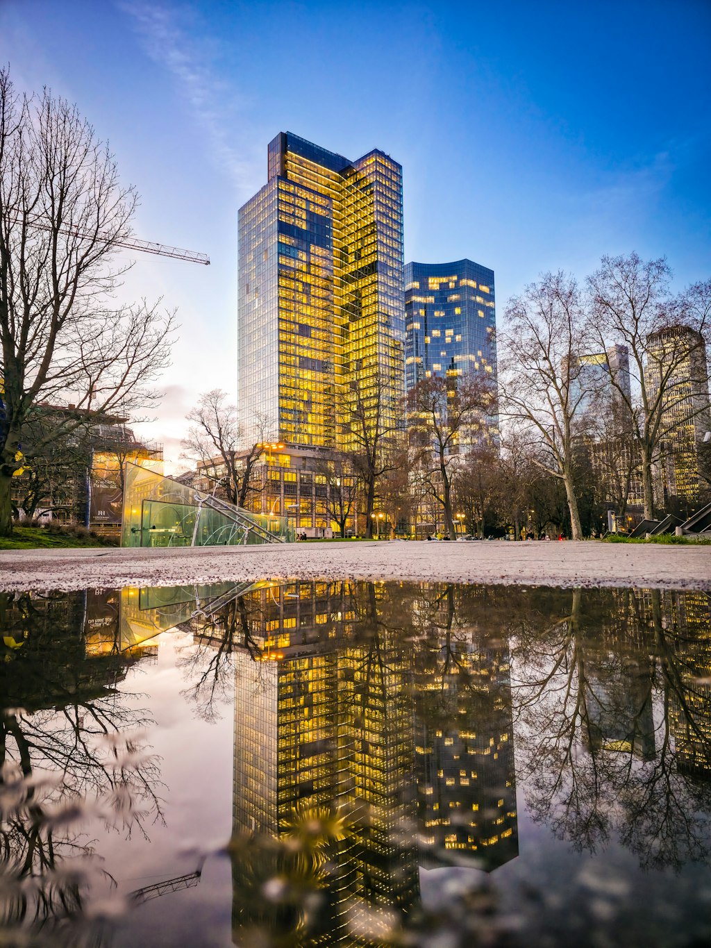 Beautiful golden kiss in Frankfurt