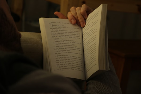 Person hält ein geöffnetes Buch