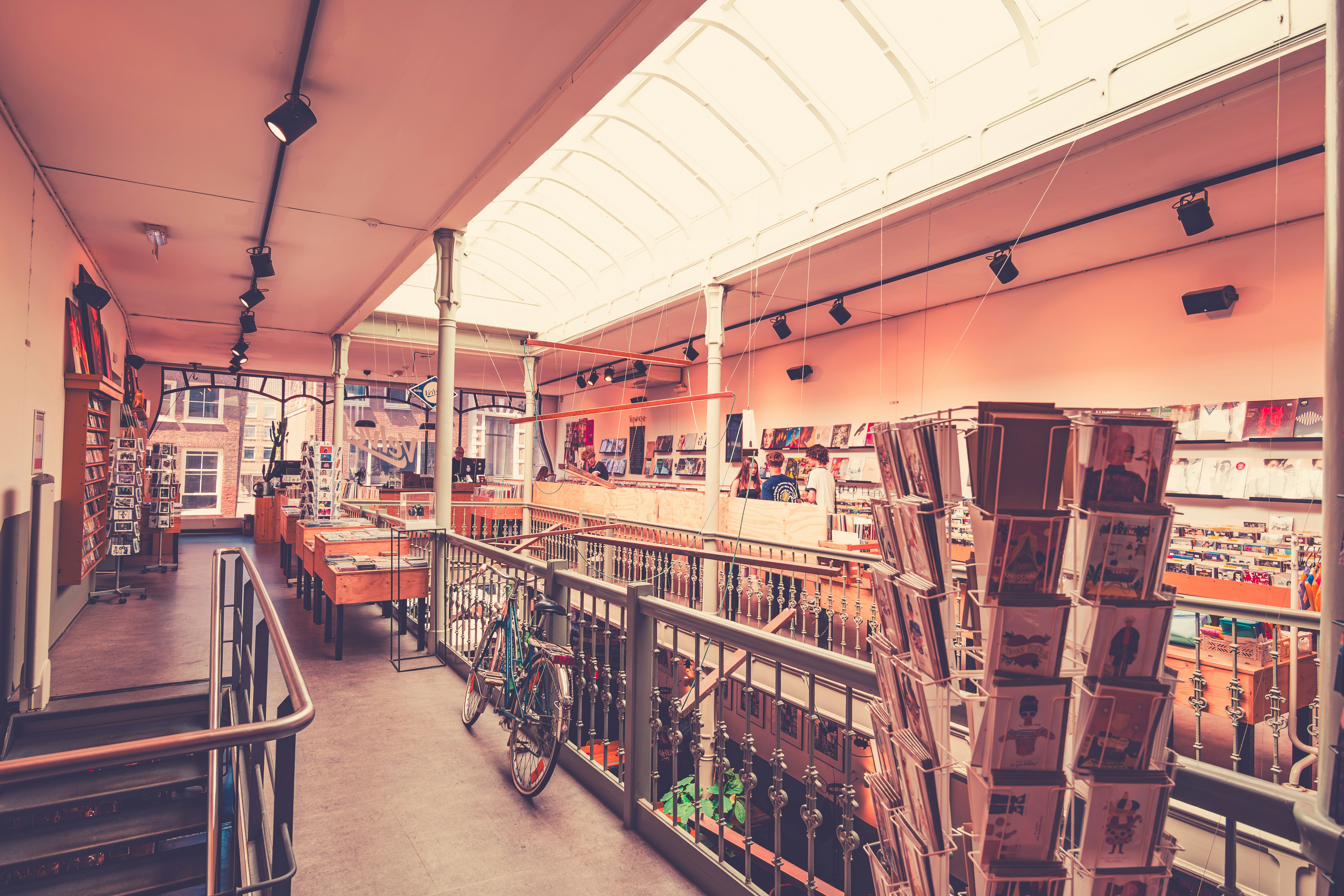 Interior of a bookstore with shelves and displays