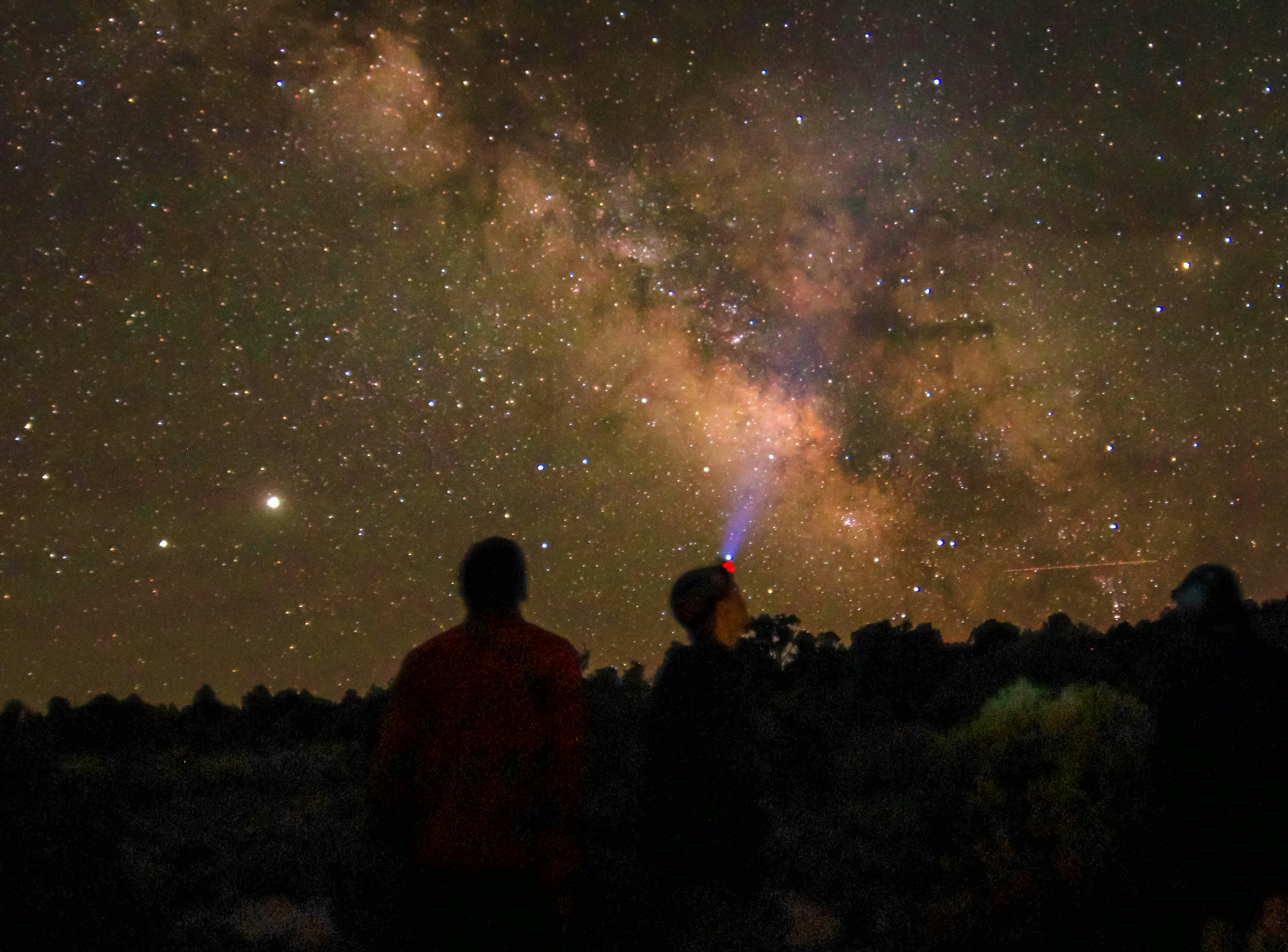 People stargazing at the milky way galaxy