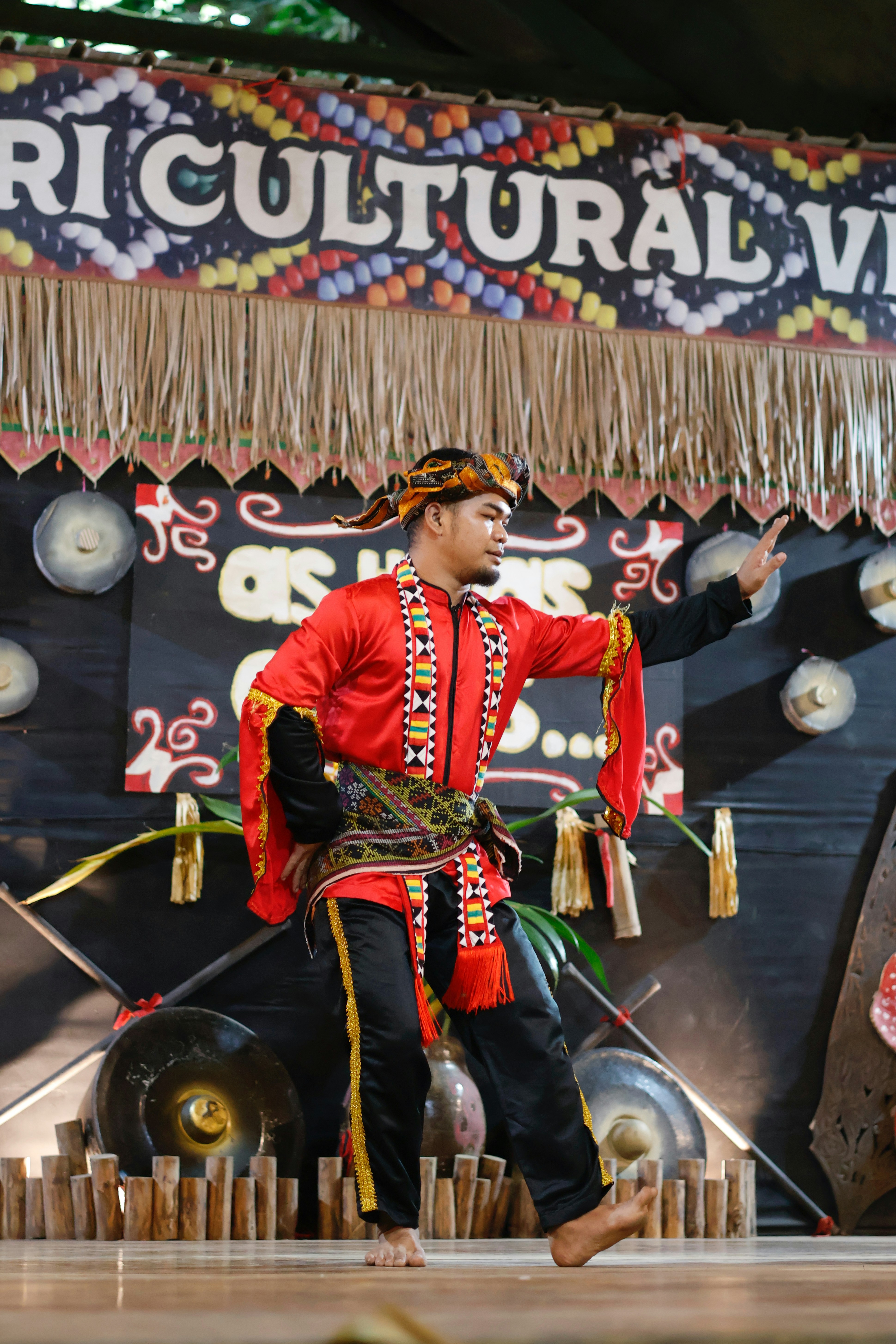 Man in traditional costume performing a dance