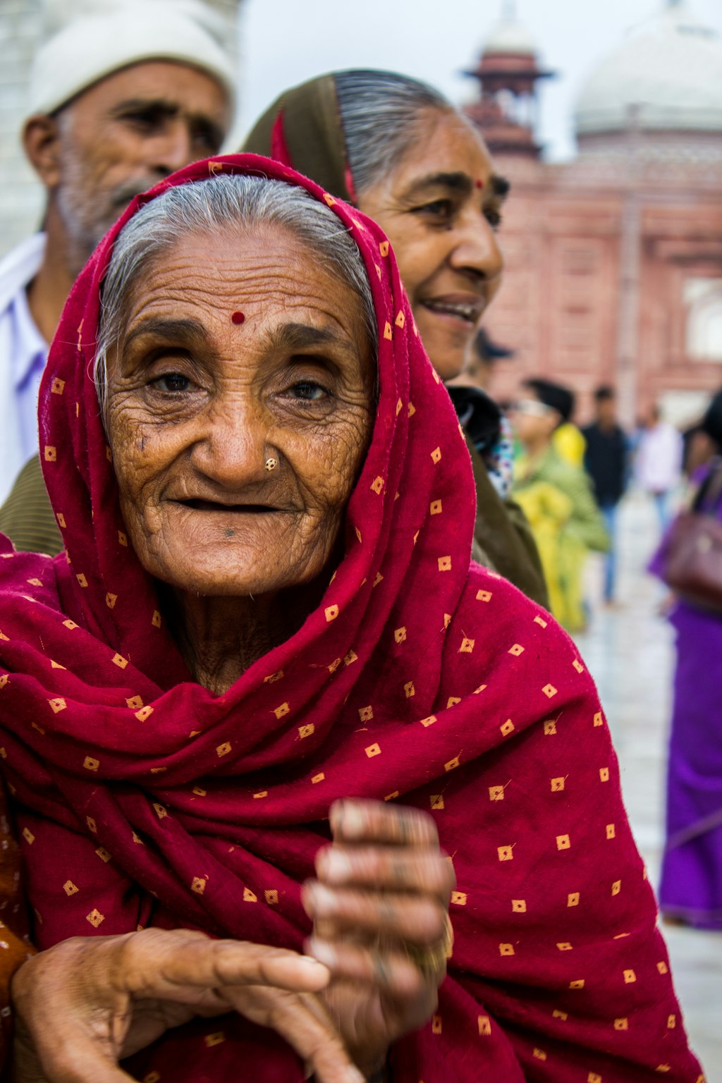 Portrait of an old lady in Agra