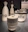 Vintage kitchen canisters labeled 'zimt', 'essig', and 'mehl'.