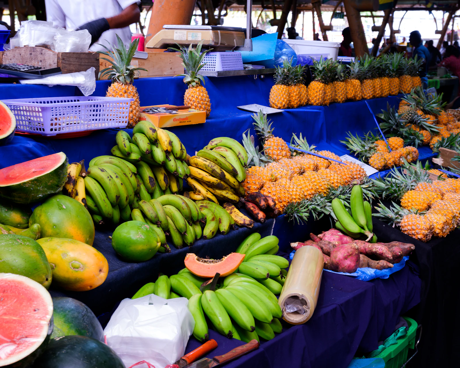 Tropical fruit and produce at a local market