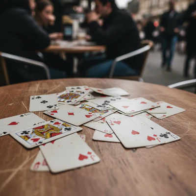 Cartas sobre una mesa de madera