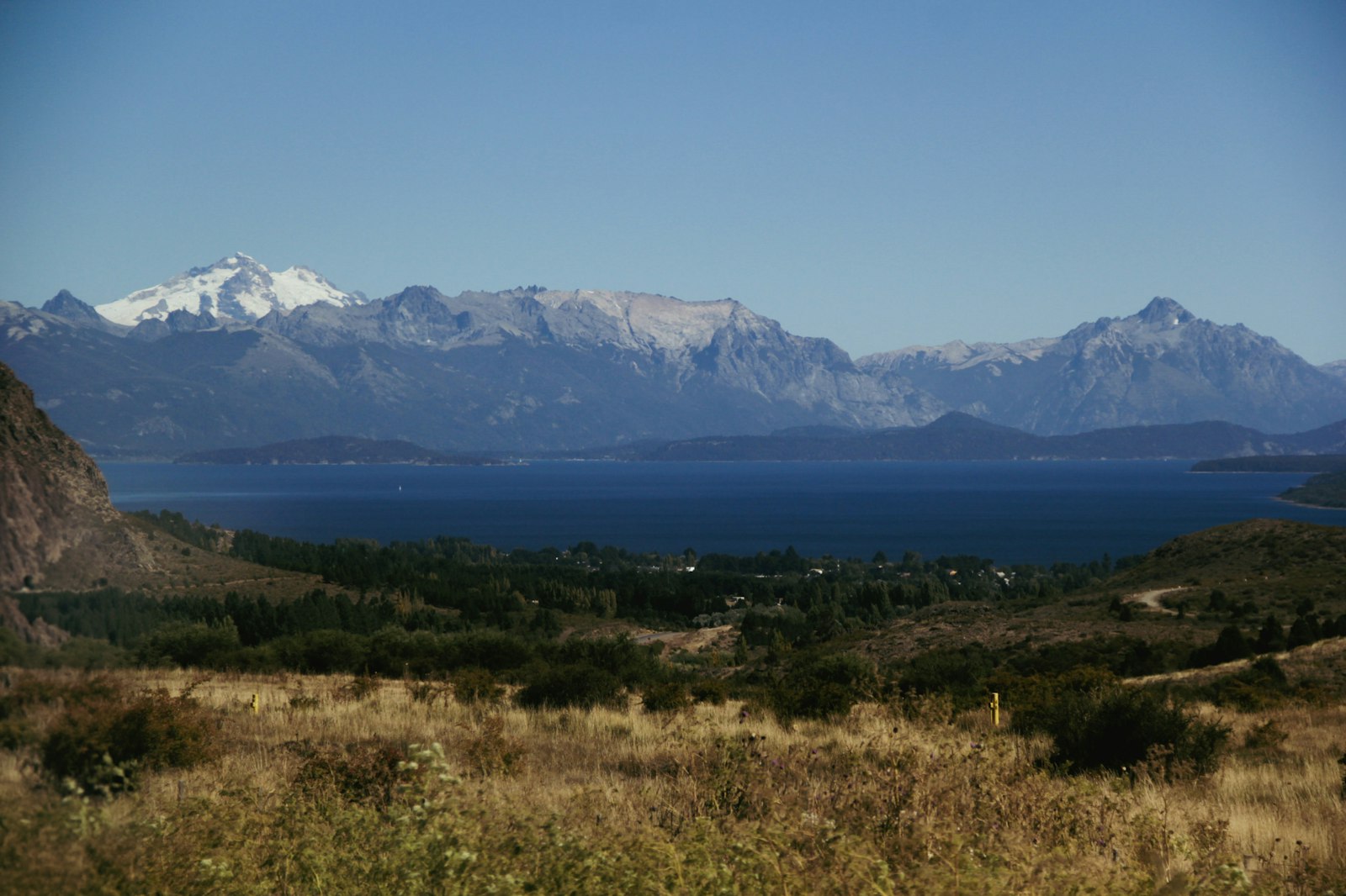 Nahuel Huapi lake and the Andes from the outskirts of Bariloche — worth a little paperwork