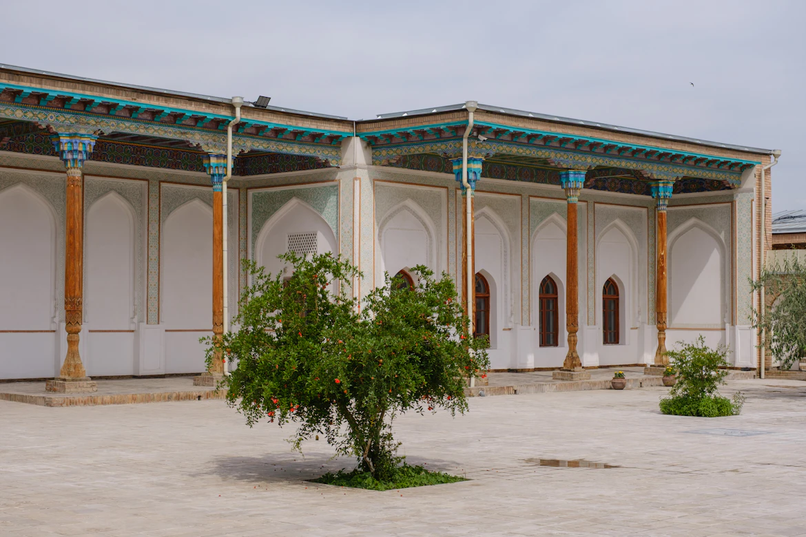 Charming interior of a Central Asian courtyard