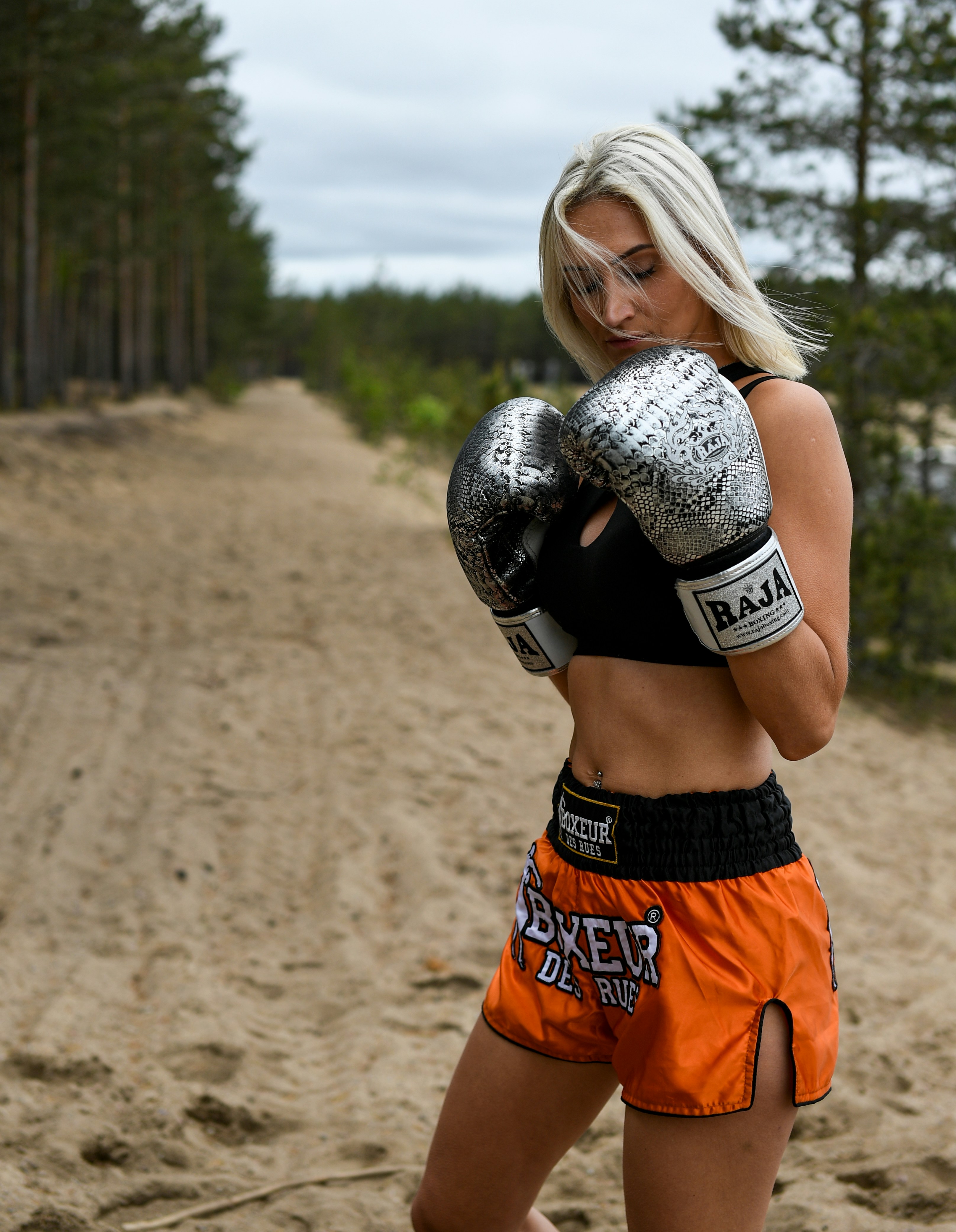 female muay thai fighter