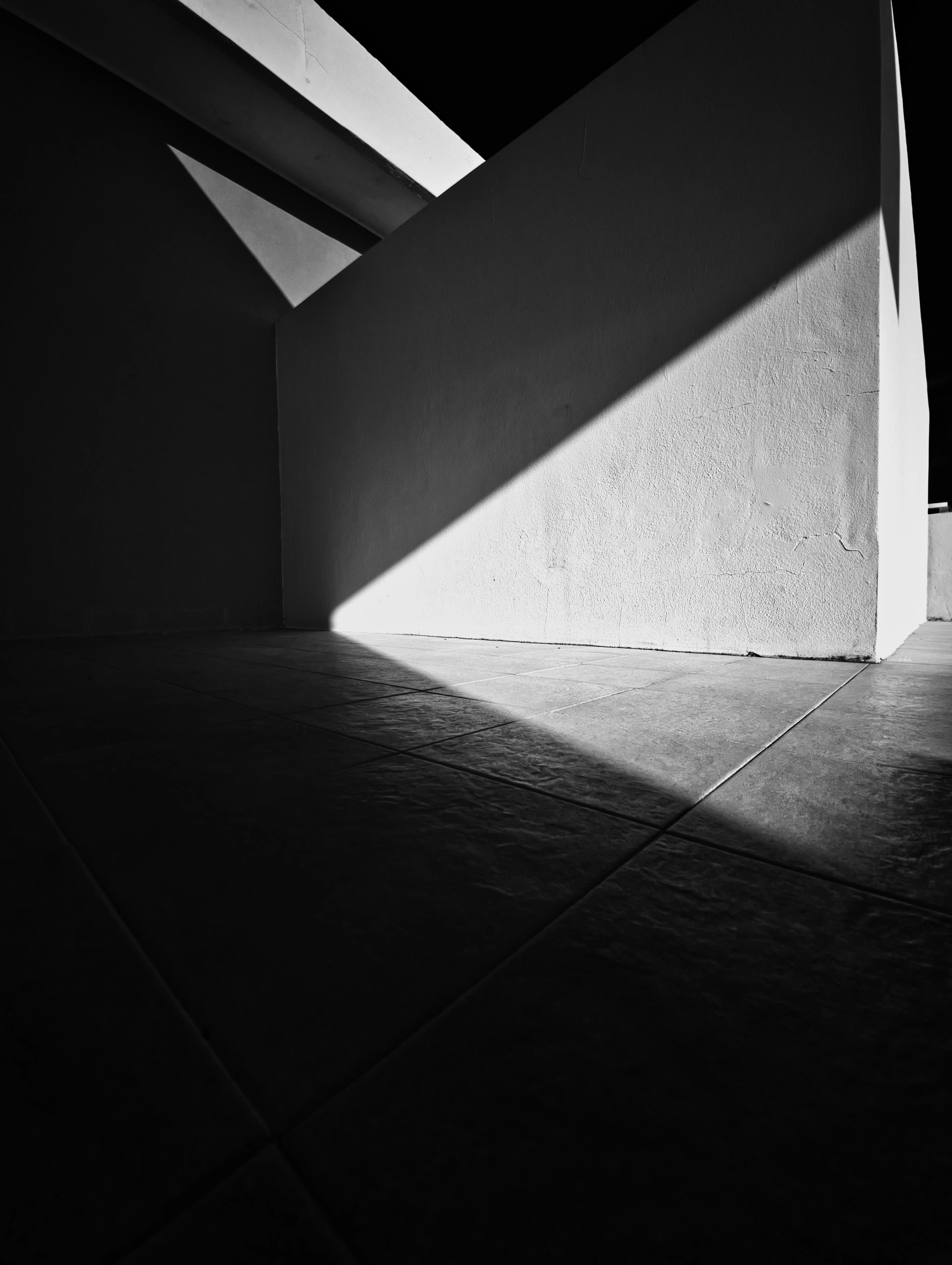 Abstract architectural forms defined by light and shadow