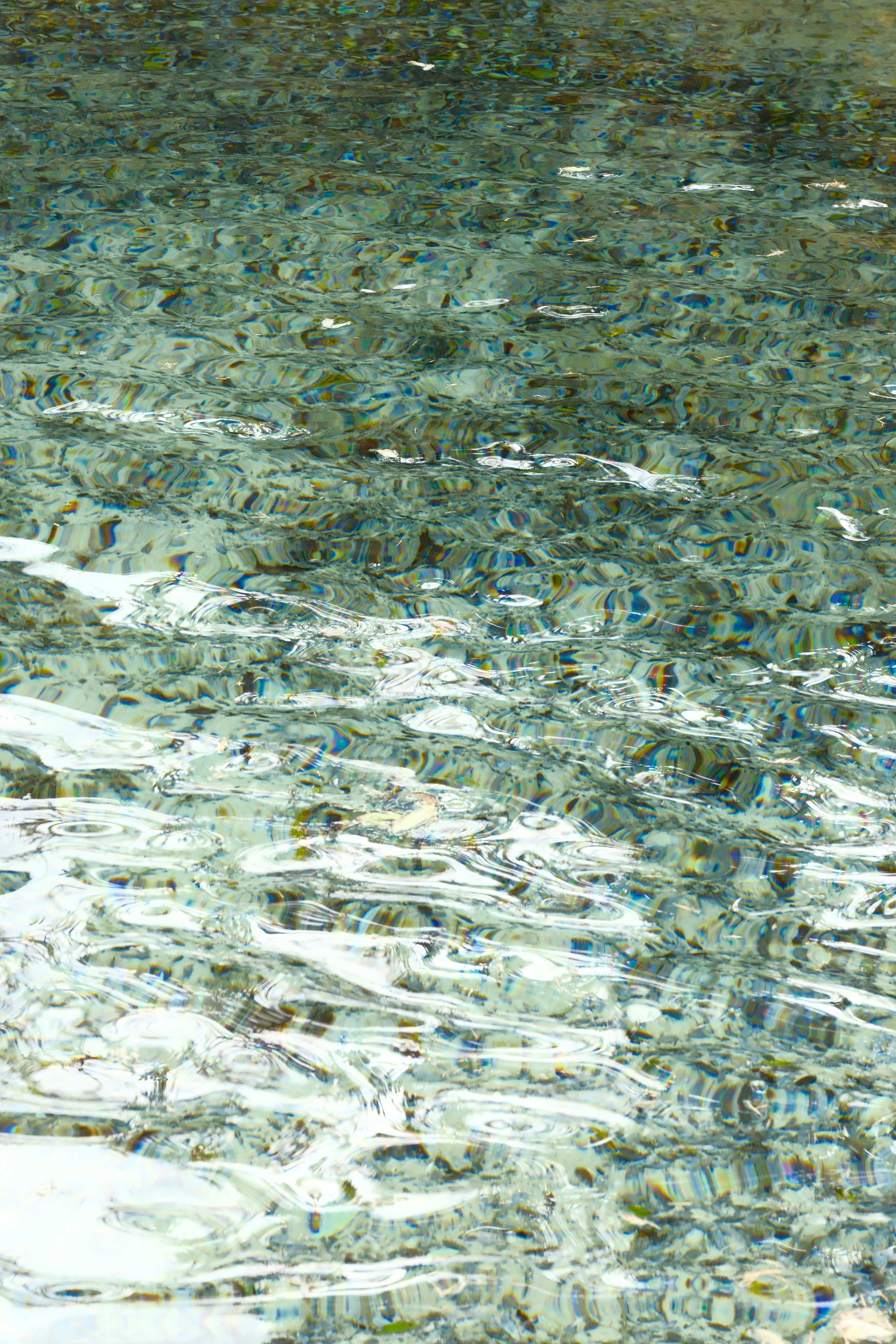 Rippling water surface with visible pebbles below