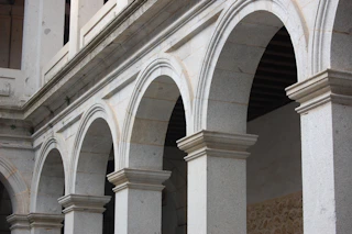 Stone arches in a historic building
