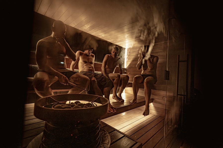 Sauna hot stones with steam