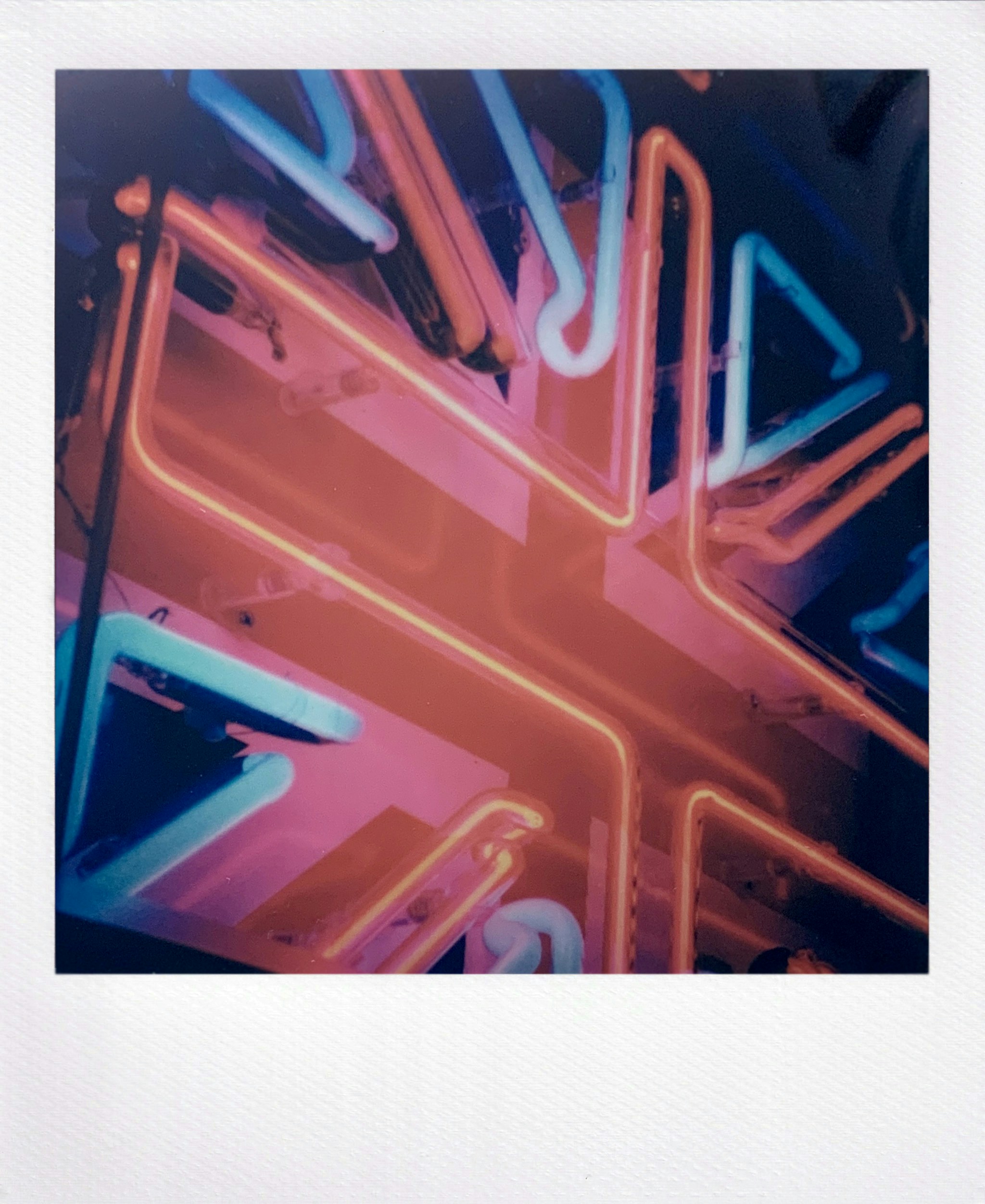 Abstract neon lights in red and blue hues