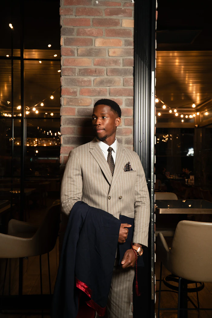 Tailored pinstripe suit