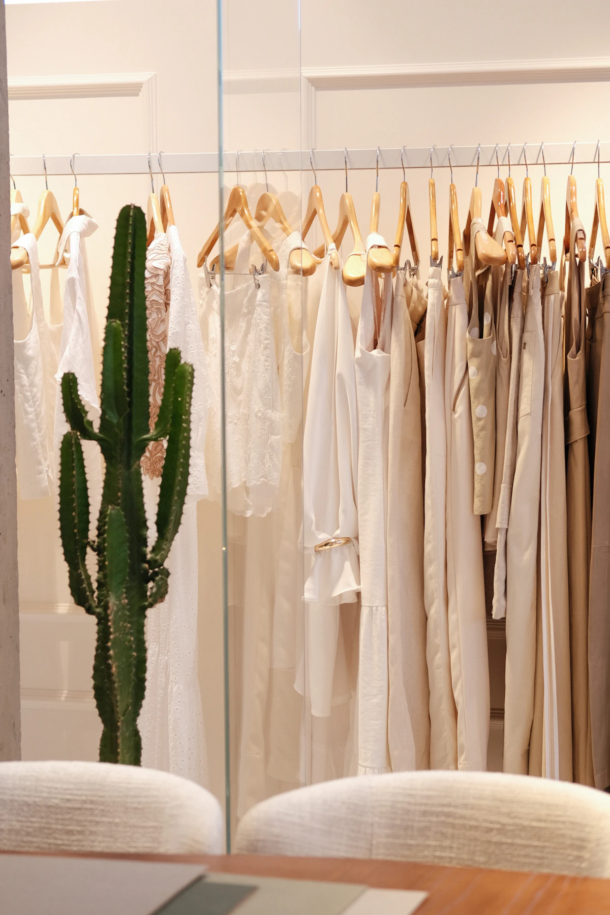 The boutique interior, bright and airy