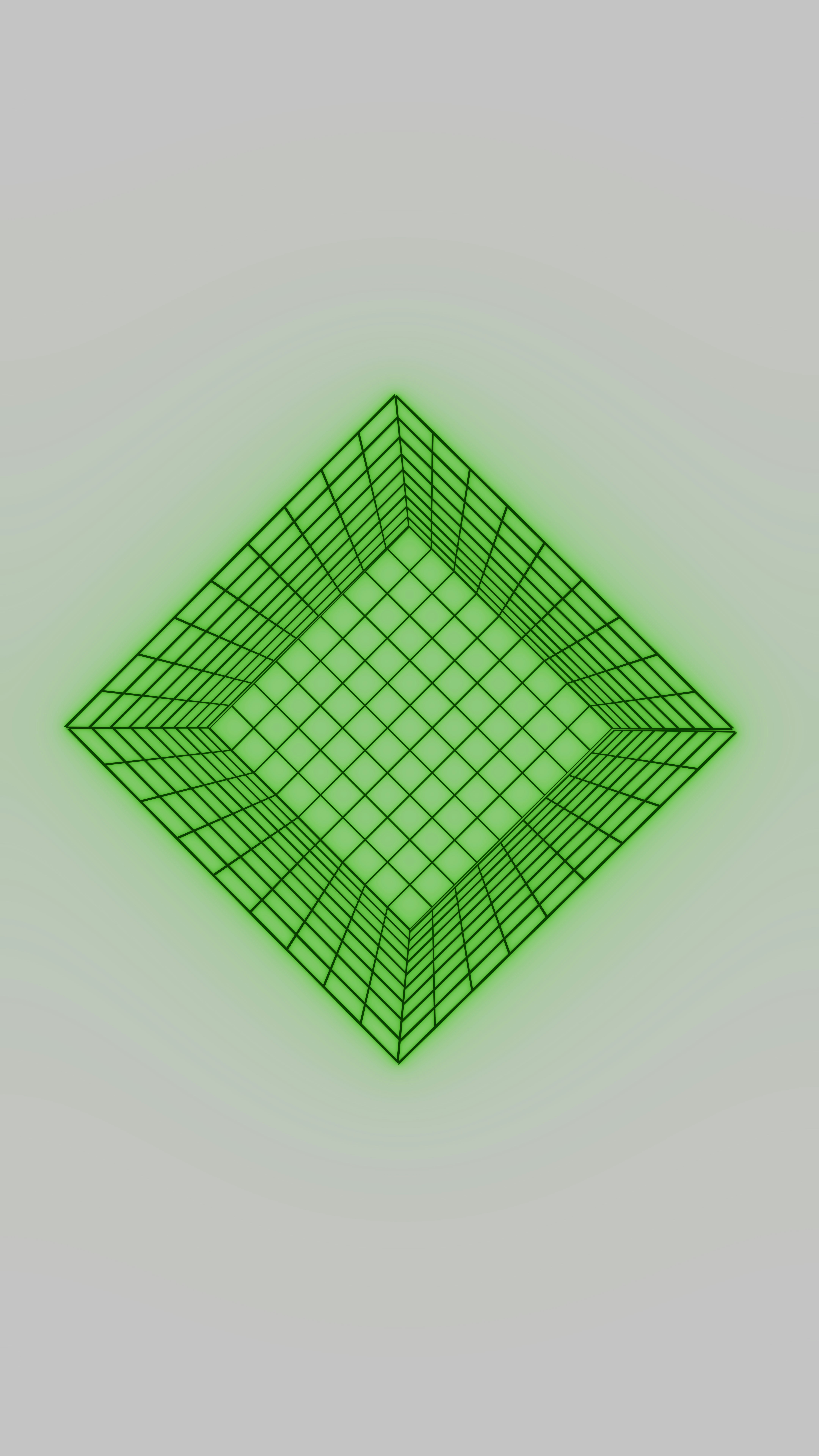 Grünes Drahtgitter auf hellgrauem Hintergrund
