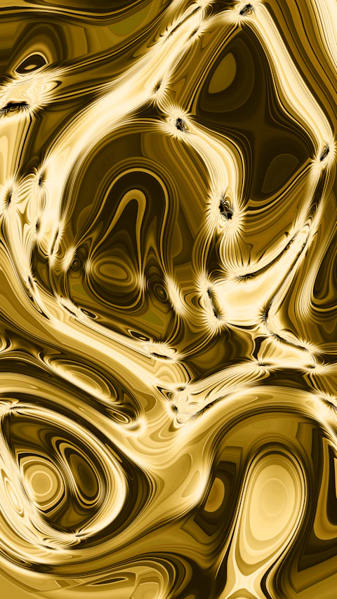 Abstract golden swirls with bright light effects