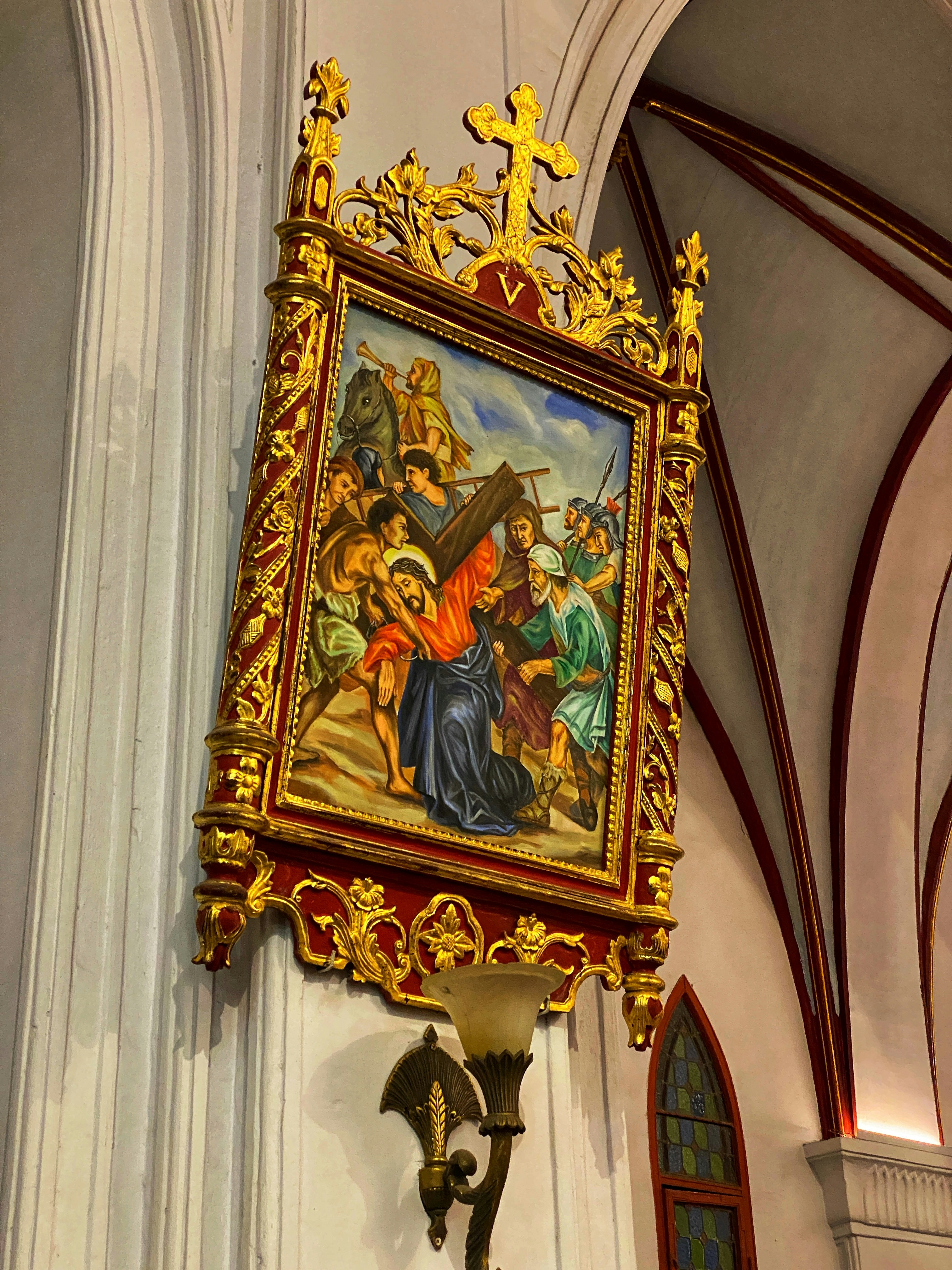 Religiöses Gemälde von Jesus mit dem Kreuz