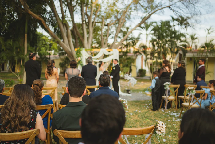 Wedding ceremony outdoors