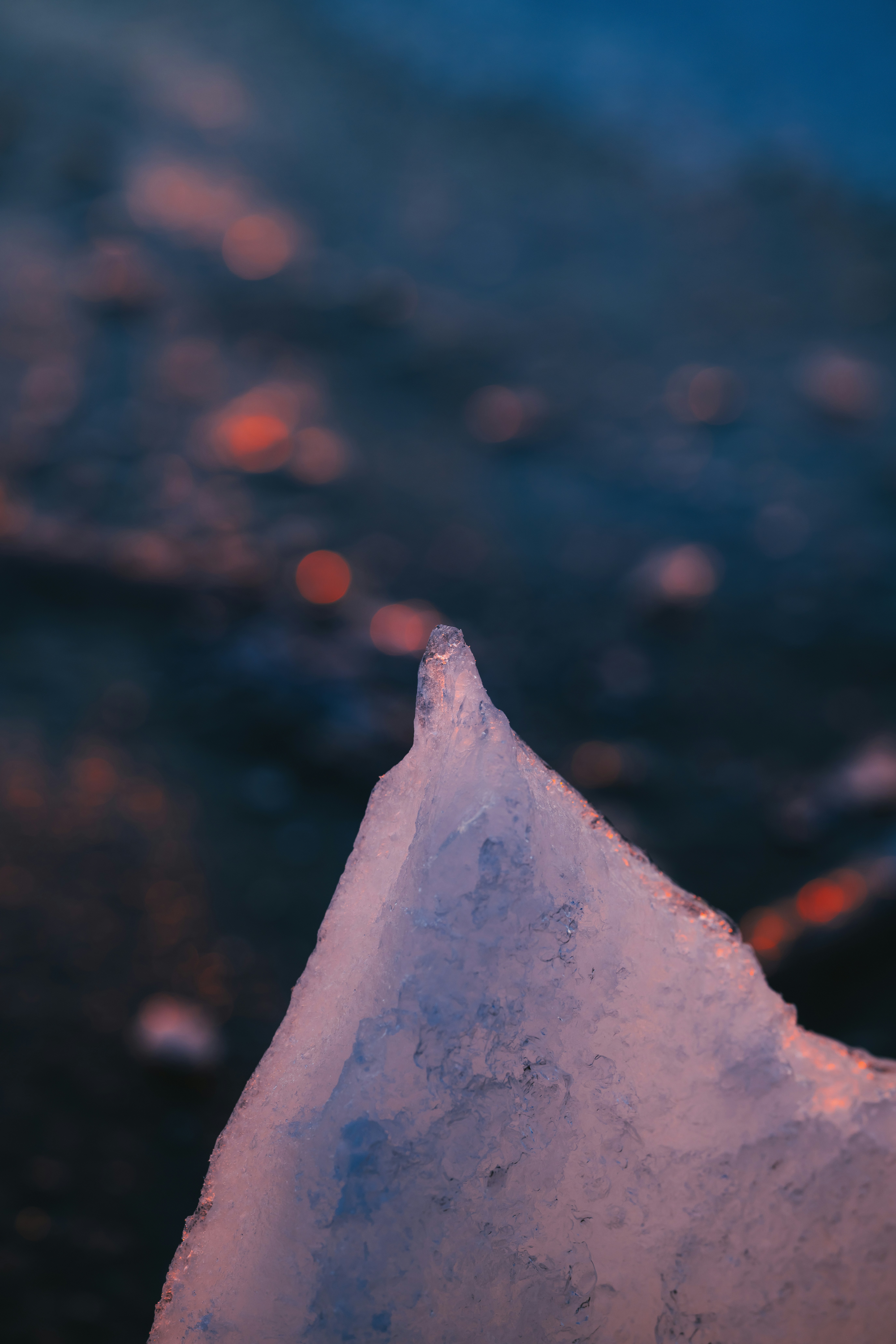 Close-up of ice with blurred background