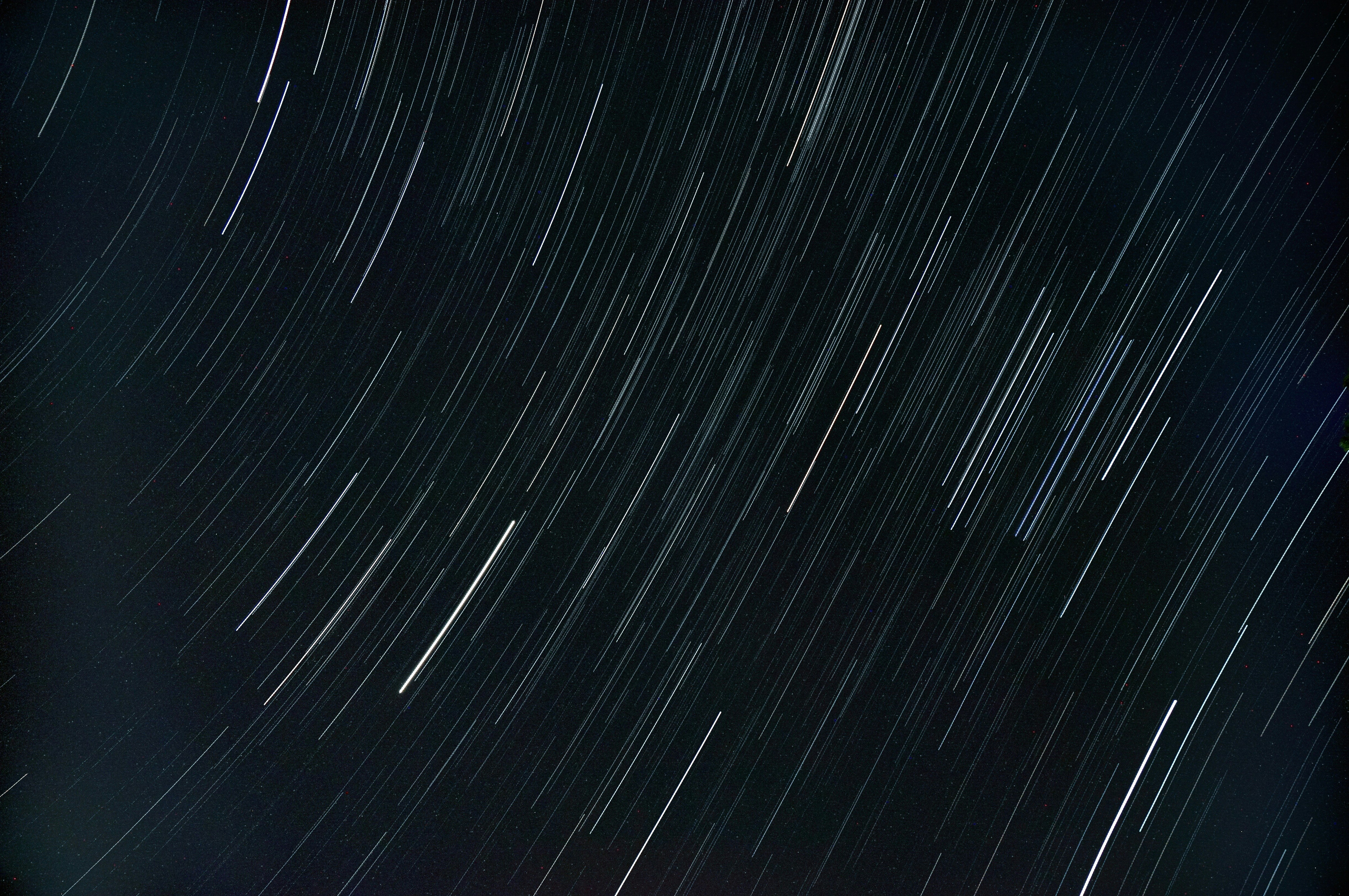 Star trails in the night sky