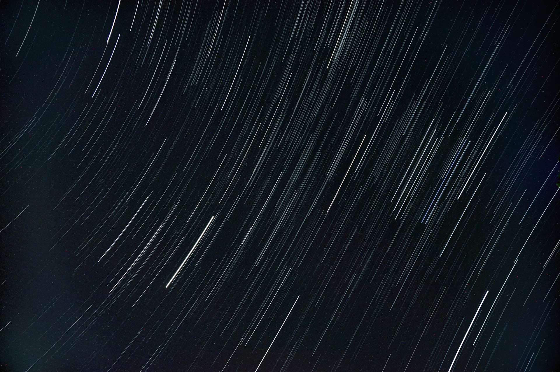 Star trails in the night sky