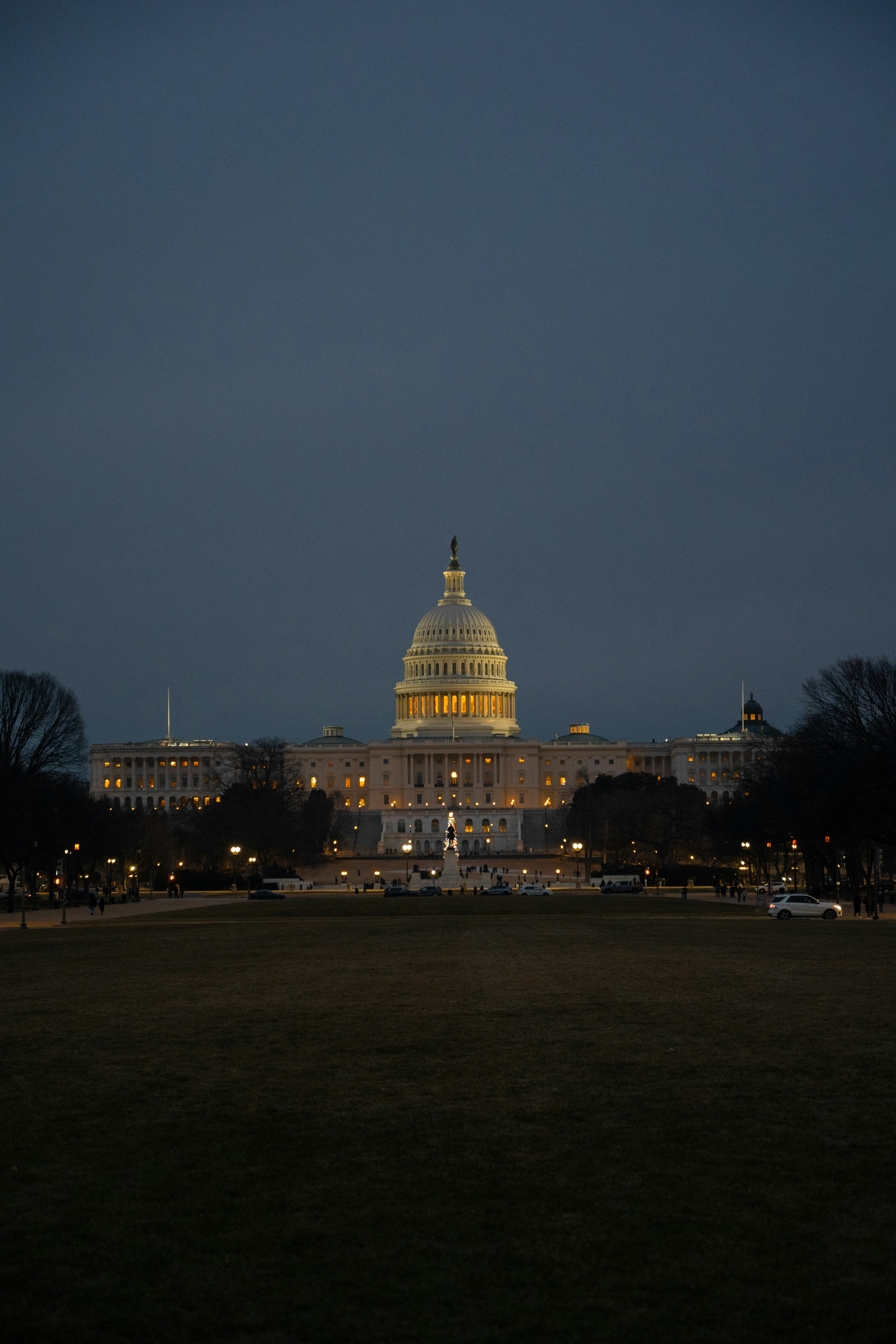 The united states capitol building at dusk