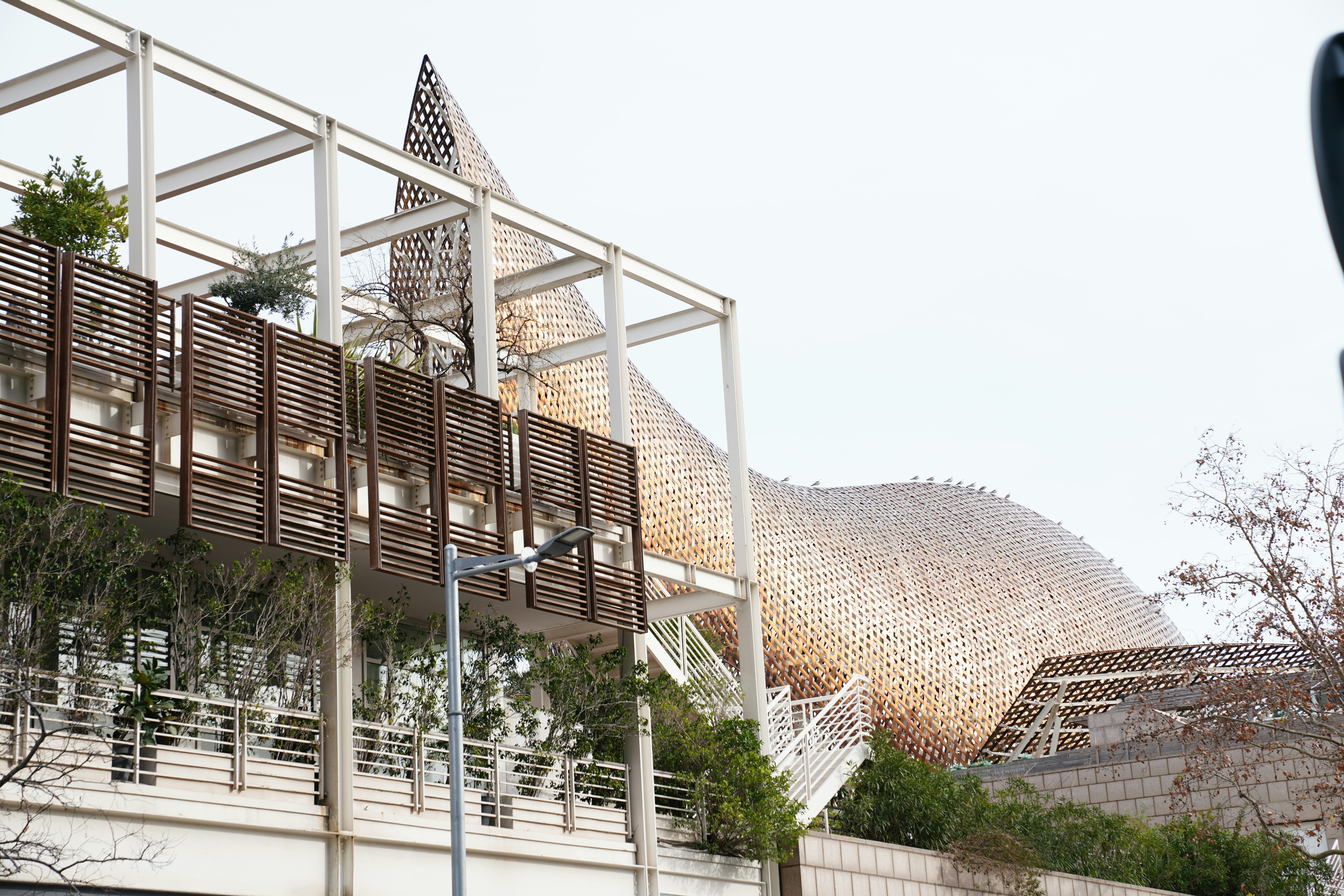 Modern building with unique architectural design