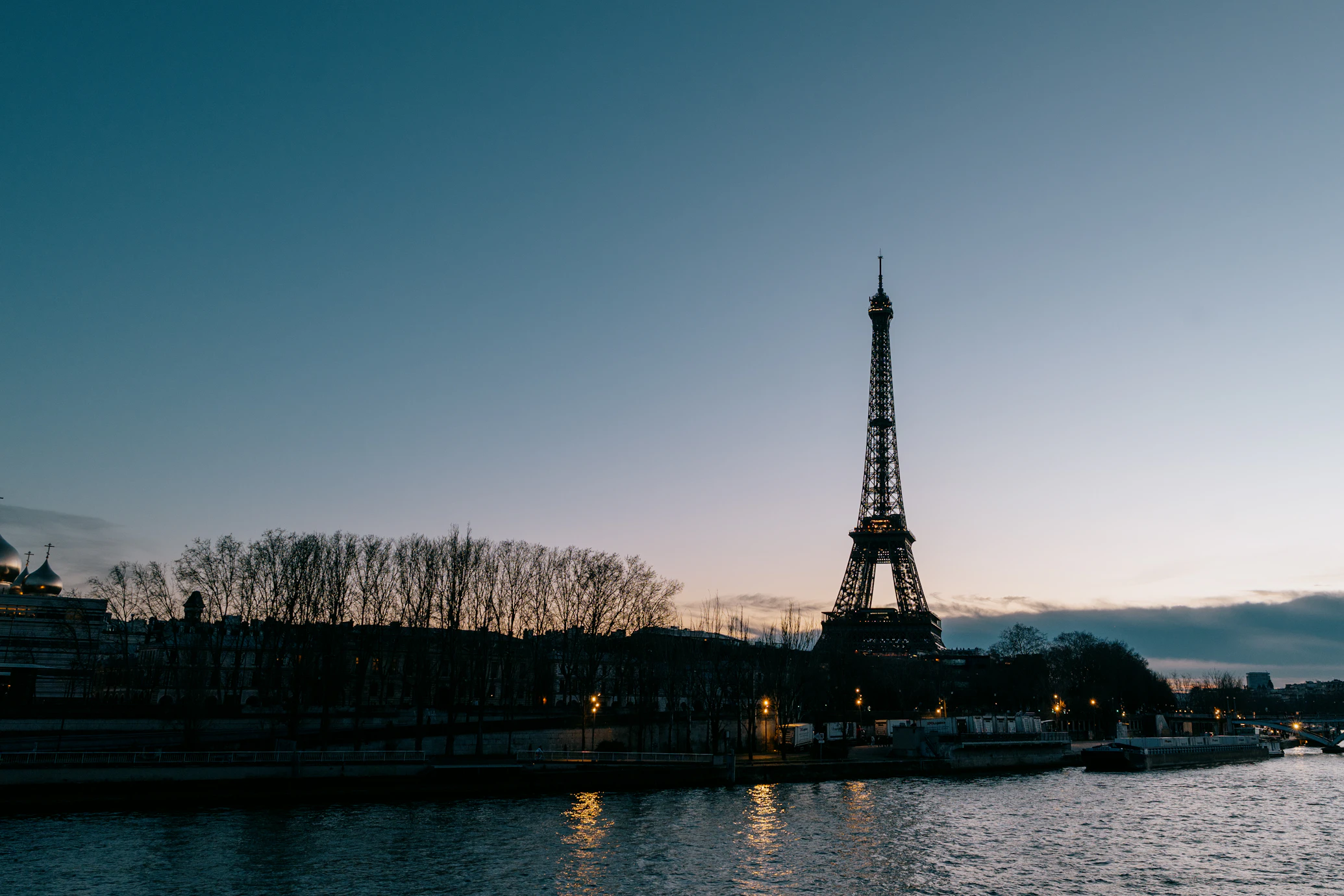 Eiffel Tower during the evening
