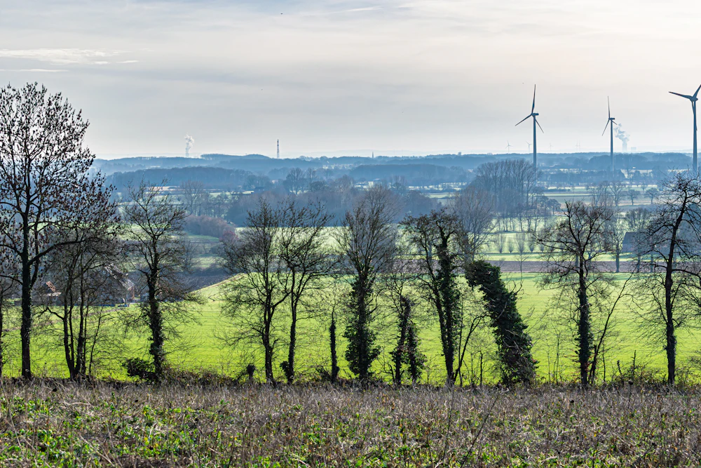 Wind turbines representing renewable energy project finance