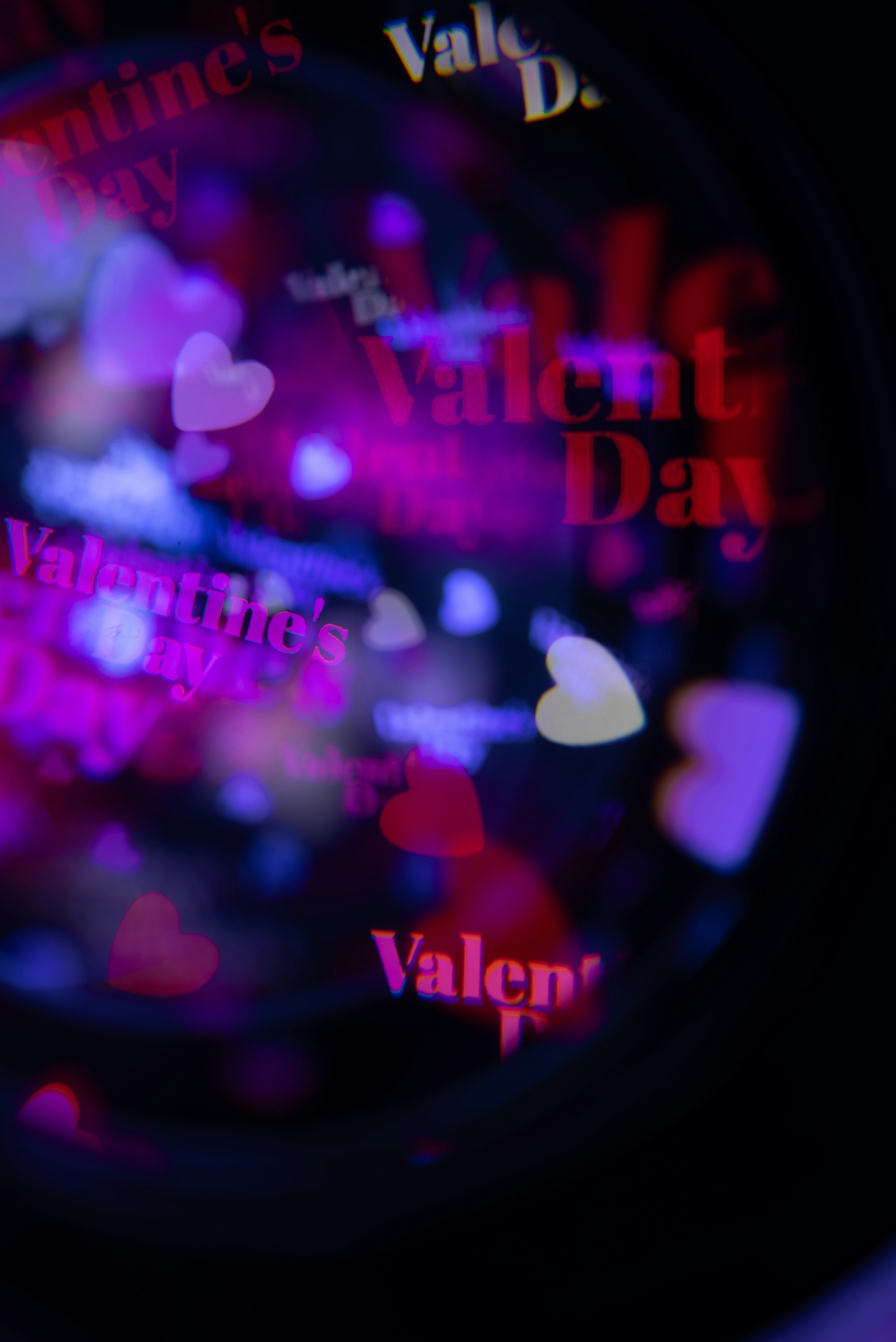 Valentine's day hearts with bokeh effect