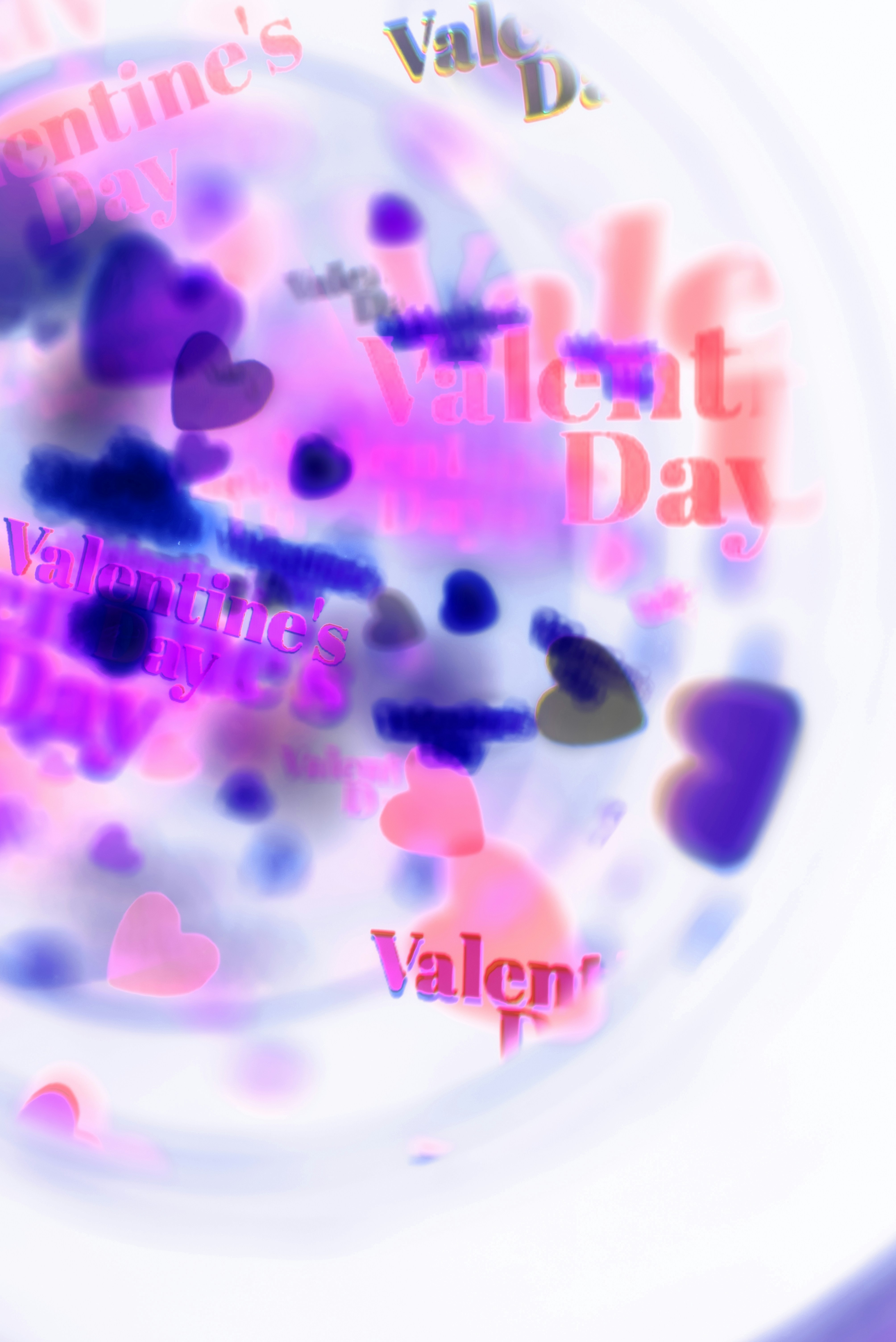 Valentine's day hearts and text abstract