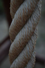 Thick twisted rope in close-up detail