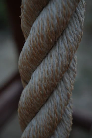 Thick twisted rope in close-up detail