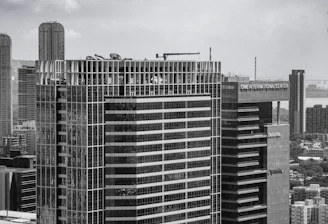 Modern skyscrapers in a city skyline