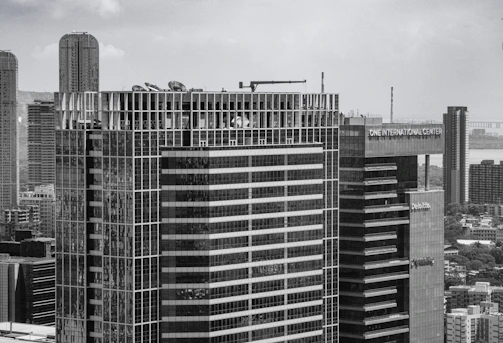 Modern skyscrapers in a city skyline