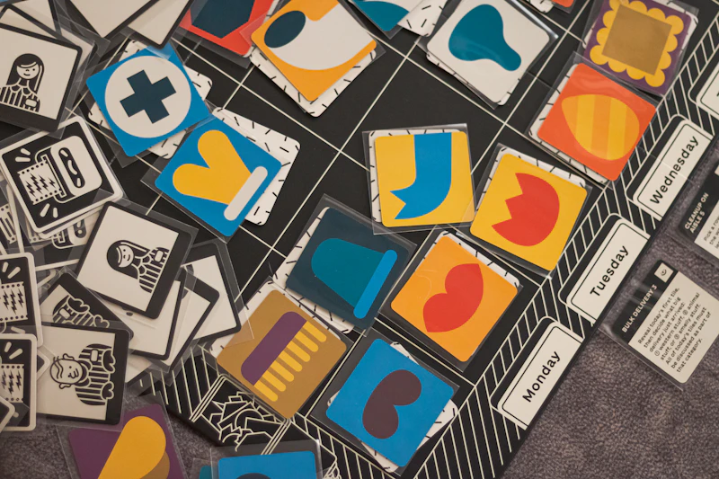 Board games and cards on a table