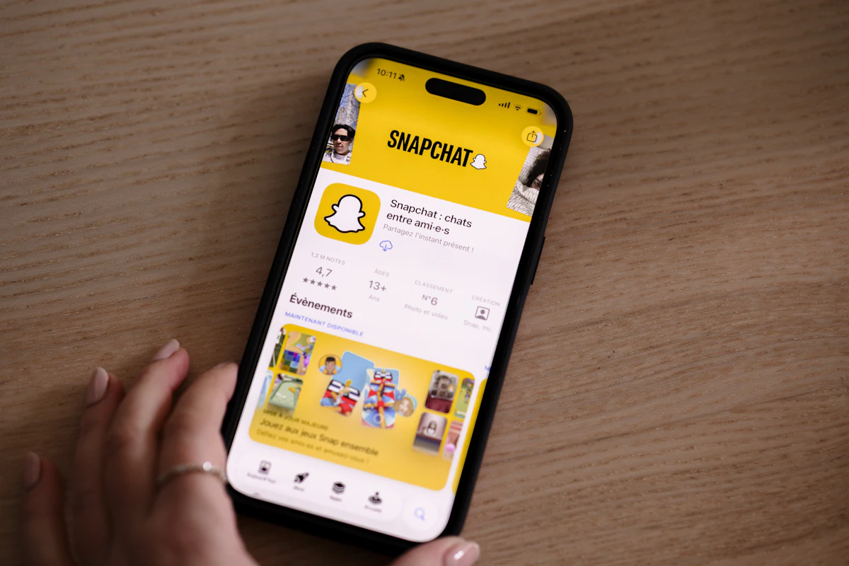 Snapchat half swipe guide showing a phone with Snapchat open