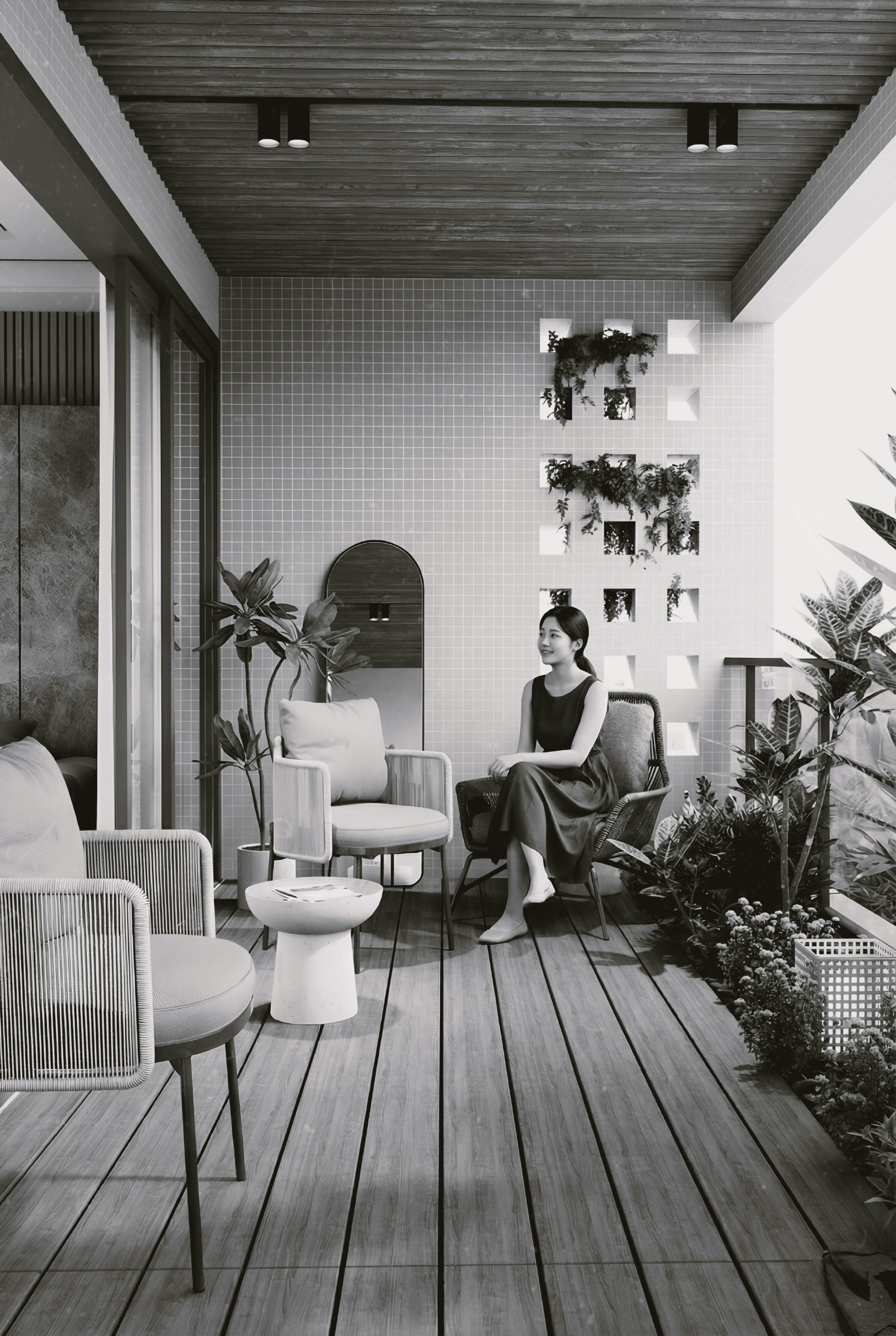 minimalist balcony decor, wallpaper, Monochrome Balcony Layout Ideas: Stylish Outdoor Spaces 4