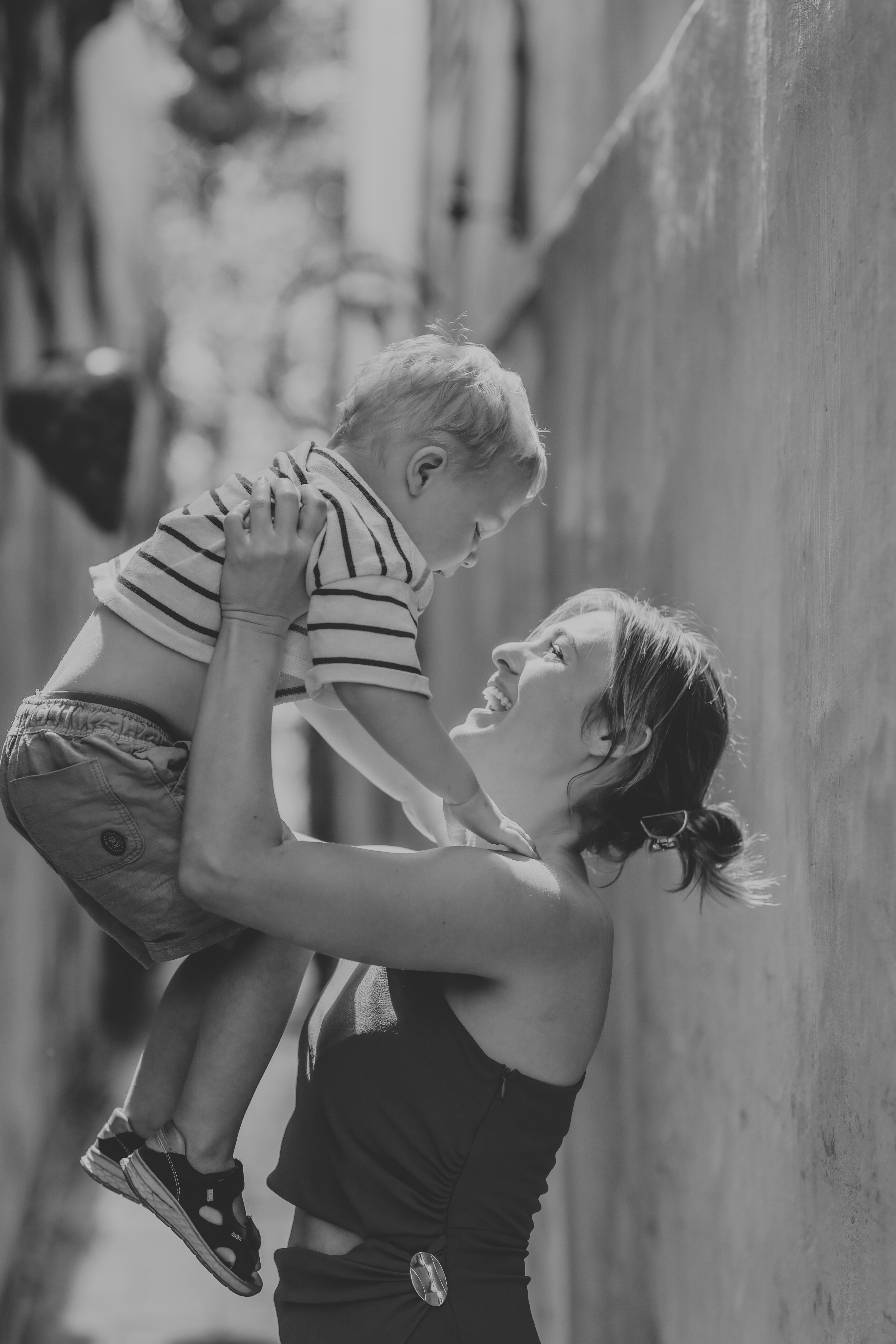 Happy parent and child